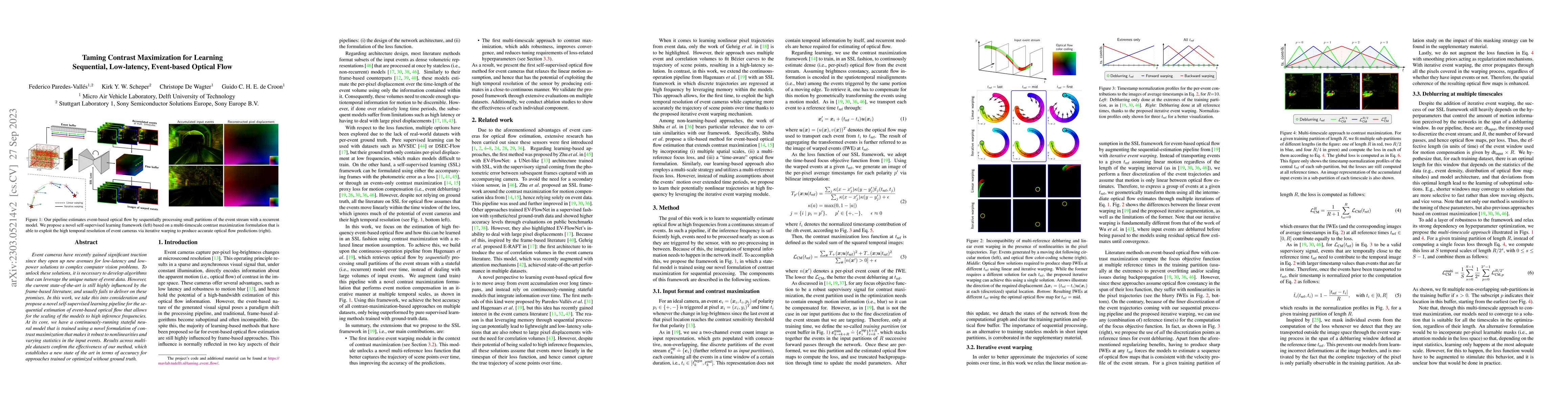 Thumbnail for Taming Contrast Maximization for Learning Sequential, Low-latency,
  Event-based Optical Flow