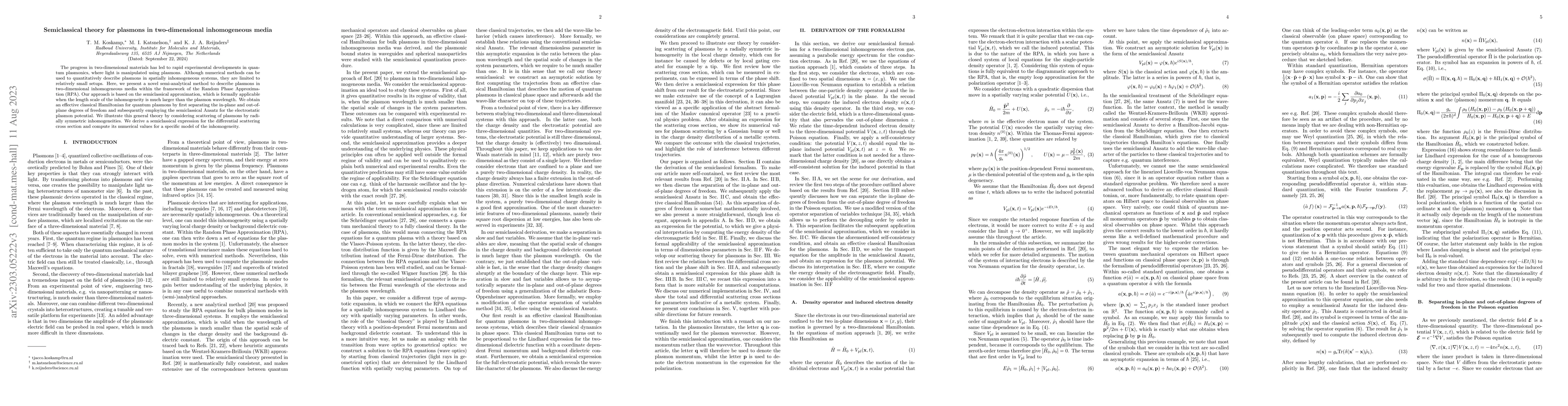 Thumbnail for Semiclassical theory for plasmons in two-dimensional inhomogeneous media