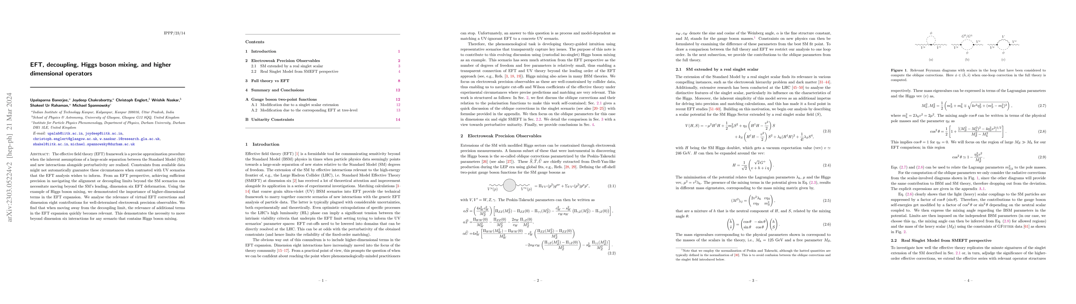 Thumbnail for EFT, decoupling, Higgs boson mixing, and higher dimensional operators