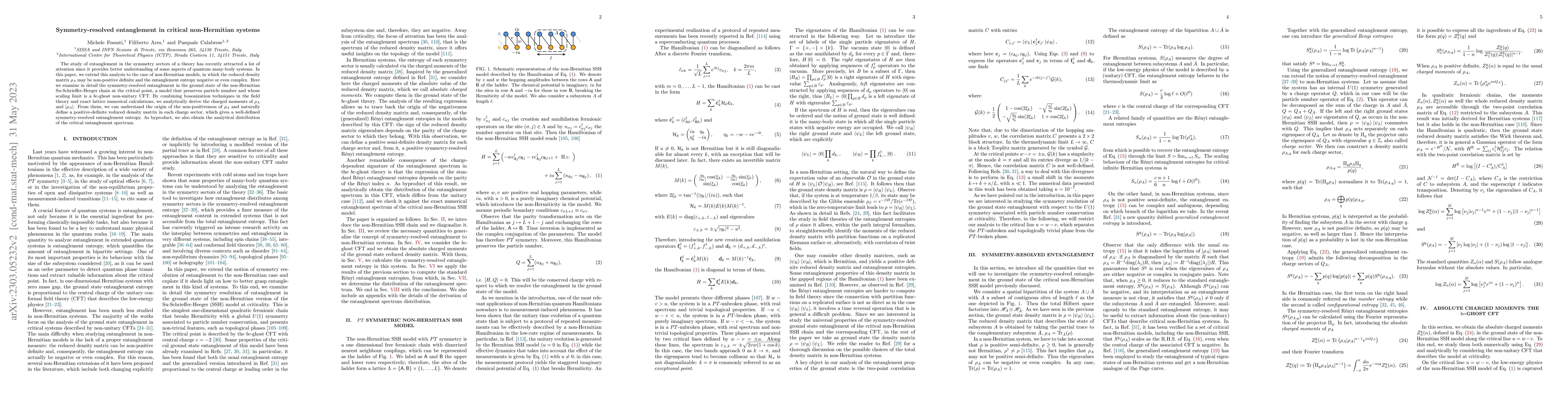 Thumbnail for Symmetry-resolved entanglement in critical non-Hermitian systems