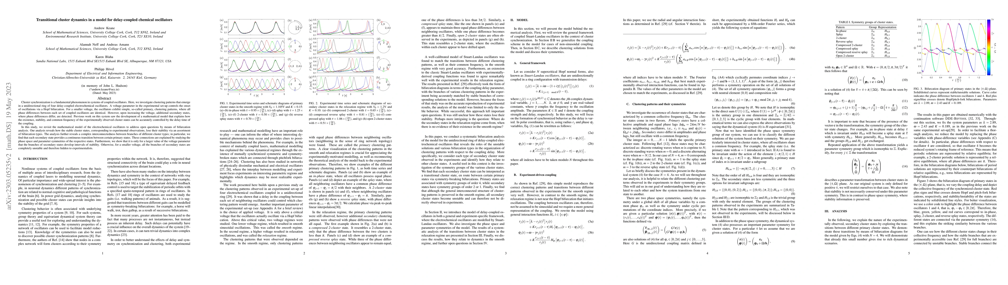 Thumbnail for Transitional cluster dynamics in a model for delay-coupled chemical
  oscillators