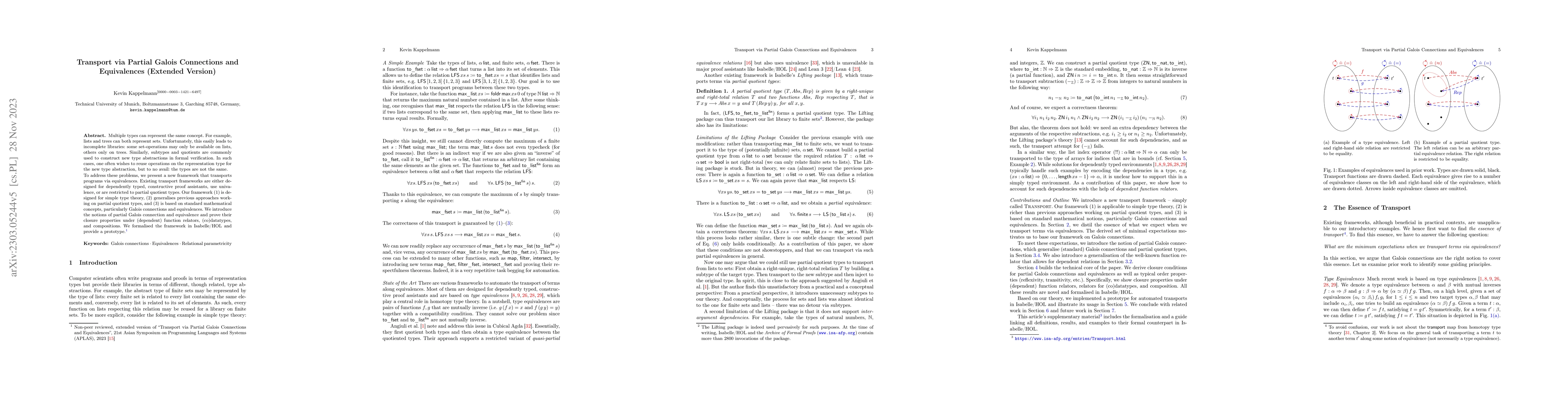 Thumbnail for Transport via Partial Galois Connections and Equivalences