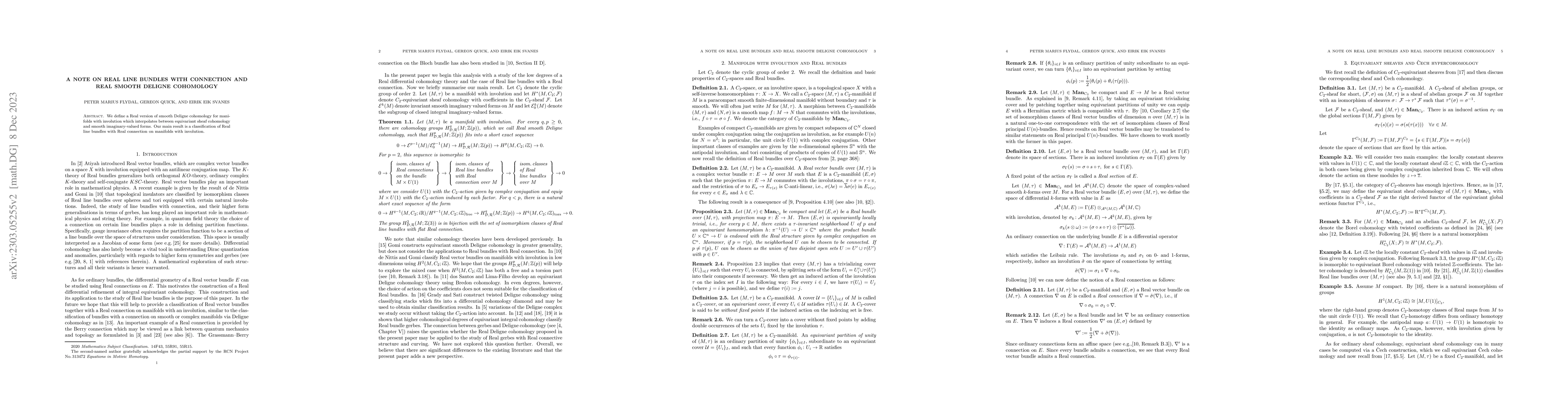 Thumbnail for A note on Real line bundles with connection and Real smooth Deligne
  cohomology