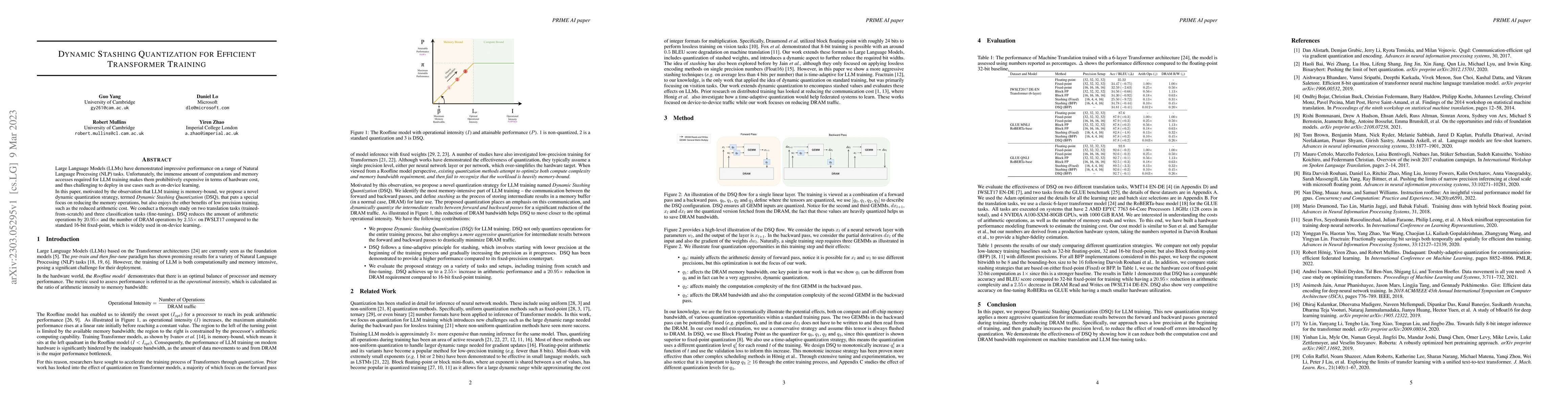 Thumbnail for Dynamic Stashing Quantization for Efficient Transformer Training