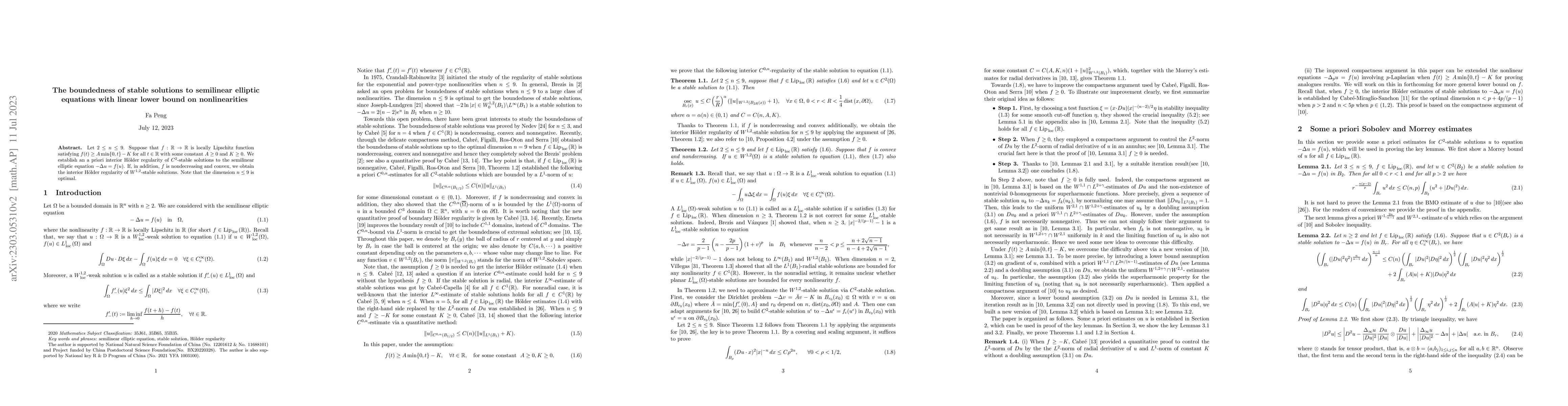Thumbnail for The boundedness of stable solutions to semilinear elliptic equations
  with linear lower bound on nonlinearities