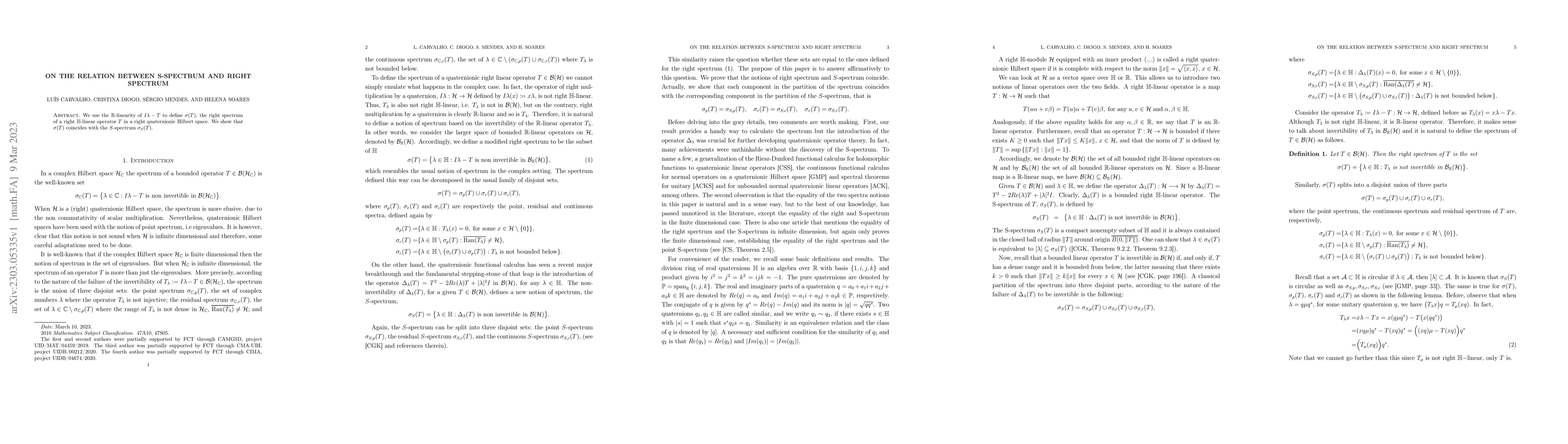 Thumbnail for On the relation between S-spectrum and right spectrum