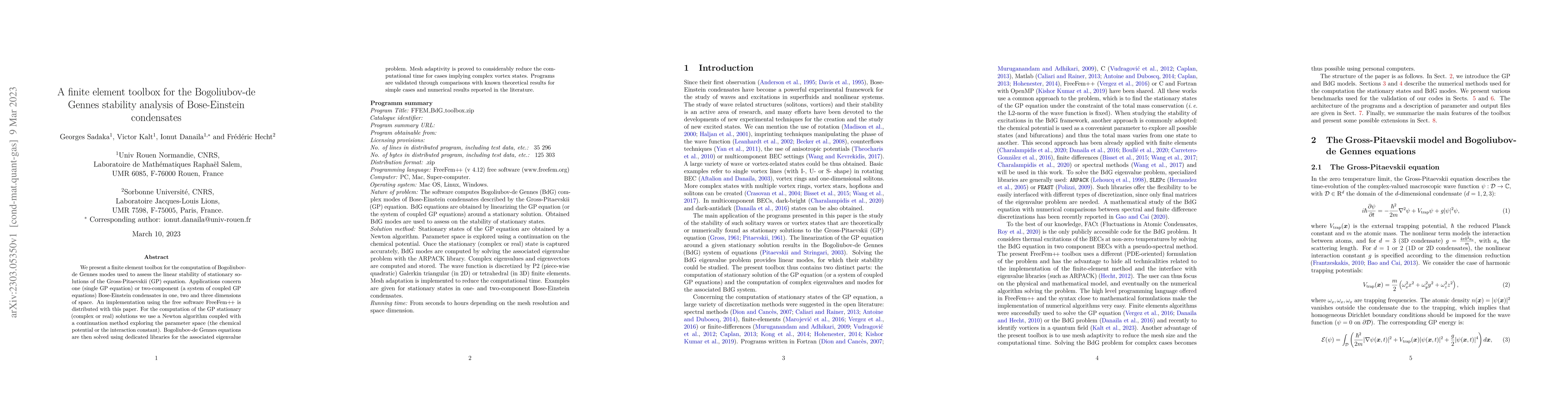 Thumbnail for A finite element toolbox for the Bogoliubov-de Gennes stability analysis
  of Bose-Einstein condensates