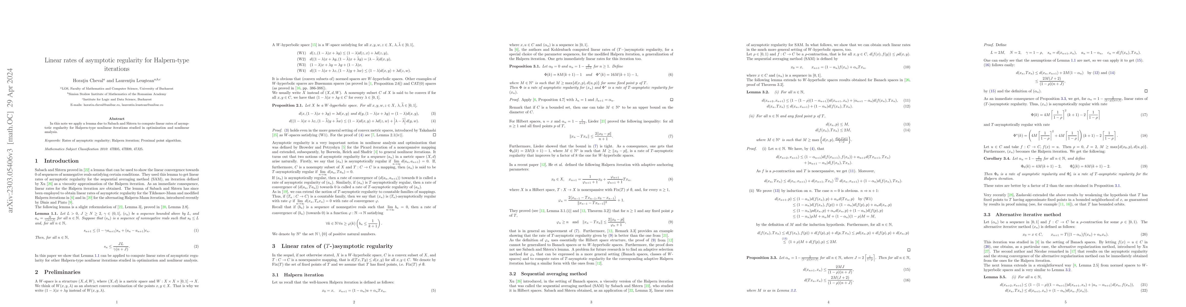 Thumbnail for Linear rates of asymptotic regularity for Halpern-type iterations