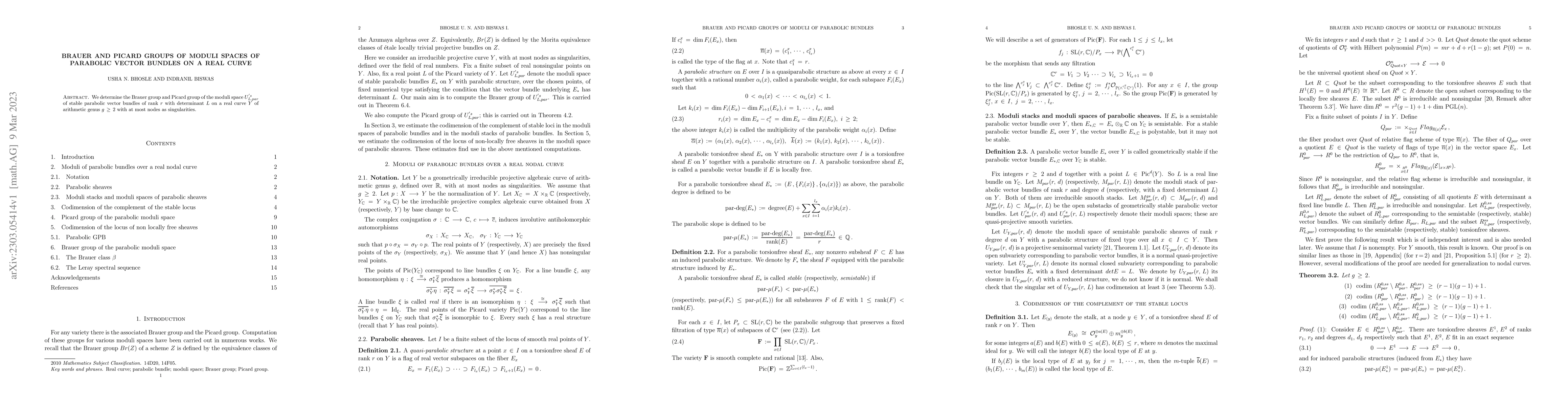 Thumbnail for Brauer and Picard groups of moduli spaces of parabolic vector bundles on
  a real curve
