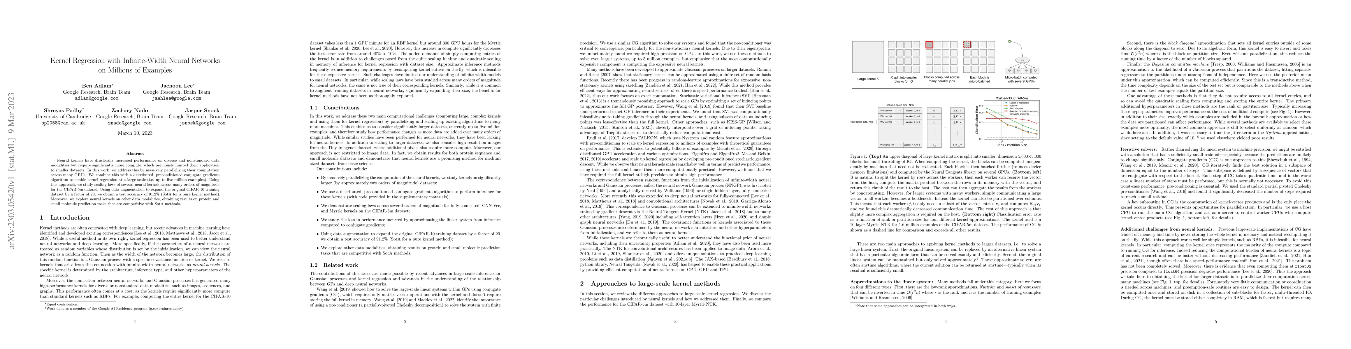 Thumbnail for Kernel Regression with Infinite-Width Neural Networks on Millions of
  Examples