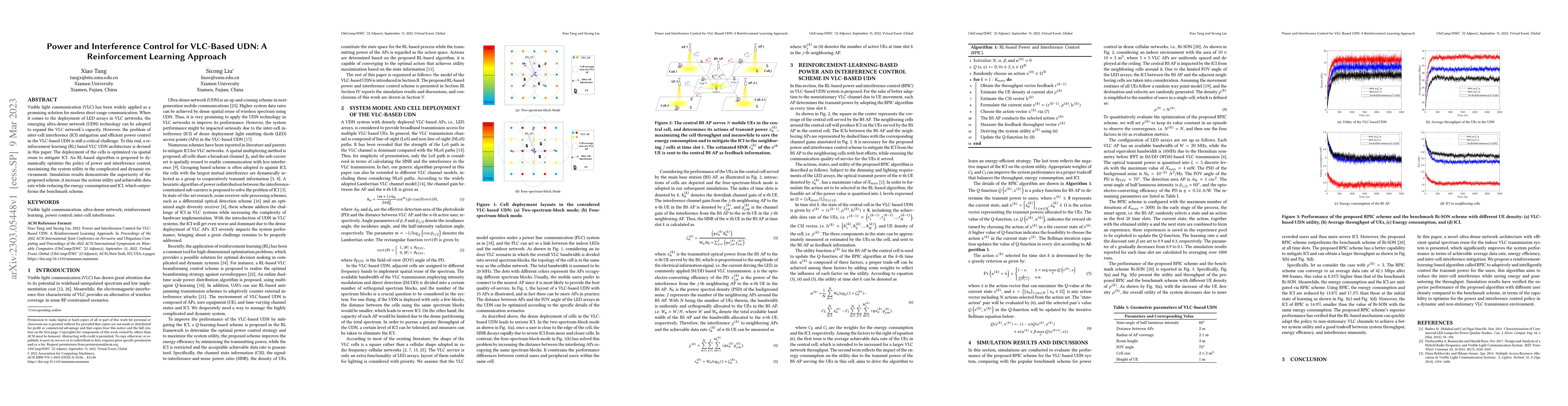 Thumbnail for Power and Interference Control for VLC-Based UDN: A Reinforcement
  Learning Approach