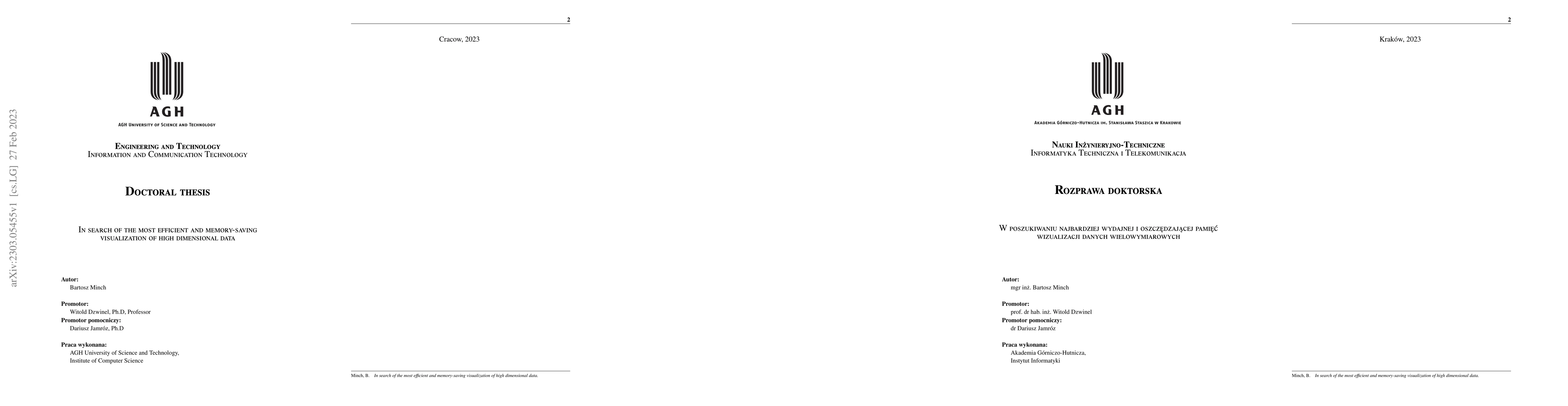 Thumbnail for In search of the most efficient and memory-saving visualization of high
  dimensional data