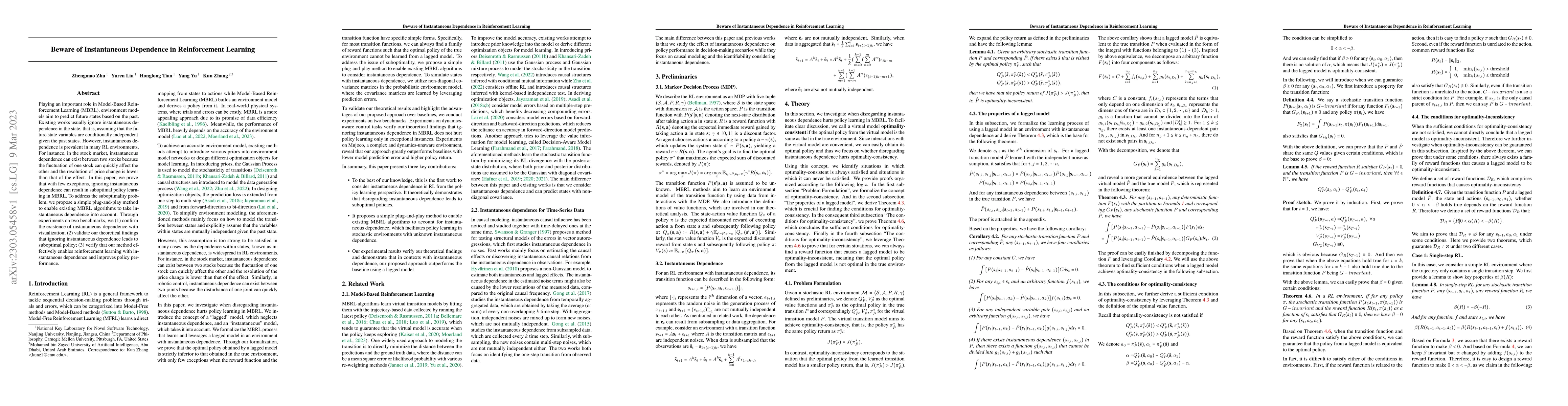 Thumbnail for Beware of Instantaneous Dependence in Reinforcement Learning