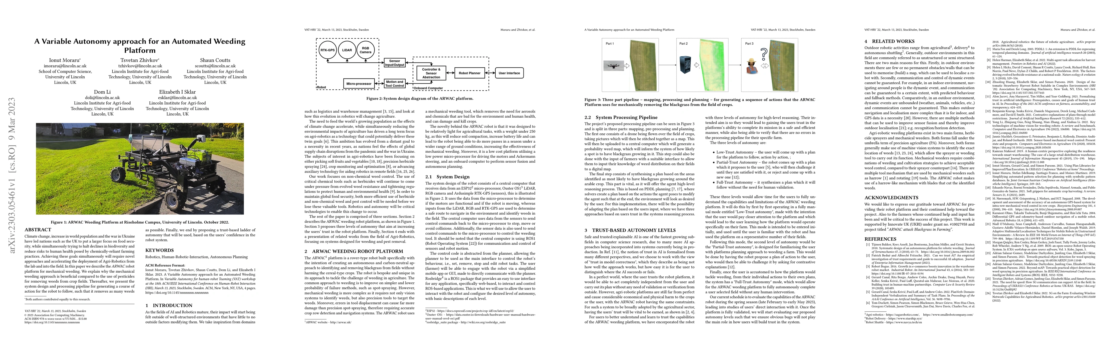 Thumbnail for A Variable Autonomy approach for an Automated Weeding Platform