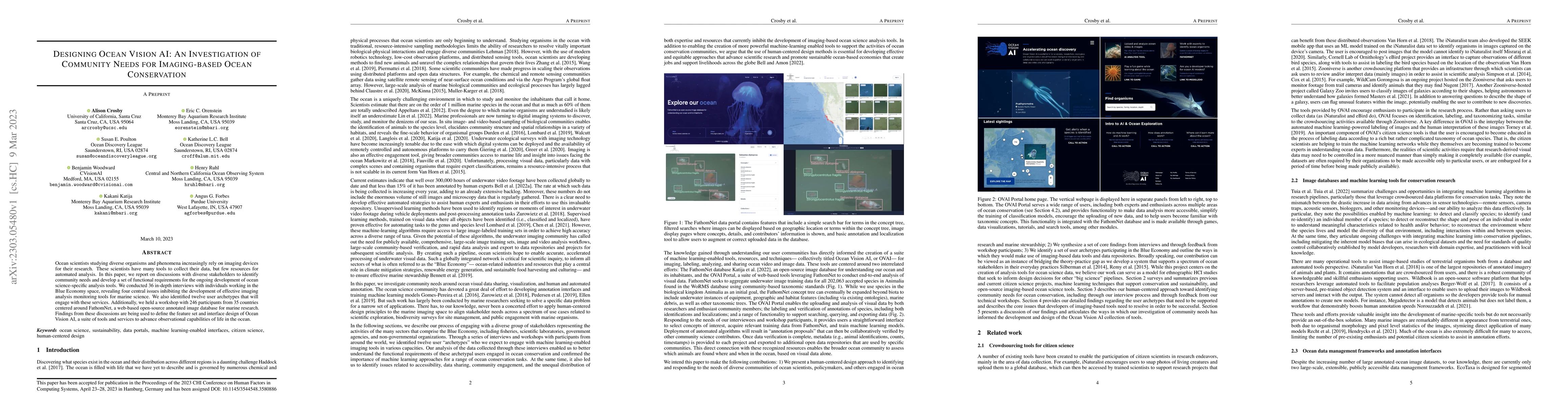 Thumbnail for Designing Ocean Vision AI: An Investigation of Community Needs for
  Imaging-based Ocean Conservation