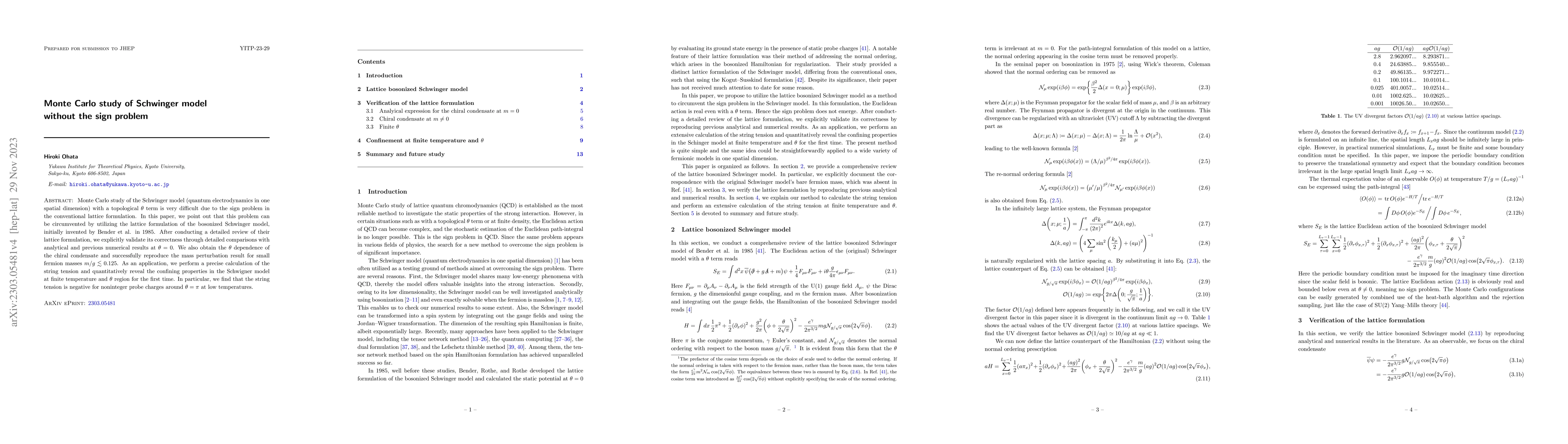 Thumbnail for Monte Carlo study of Schwinger model without the sign problem