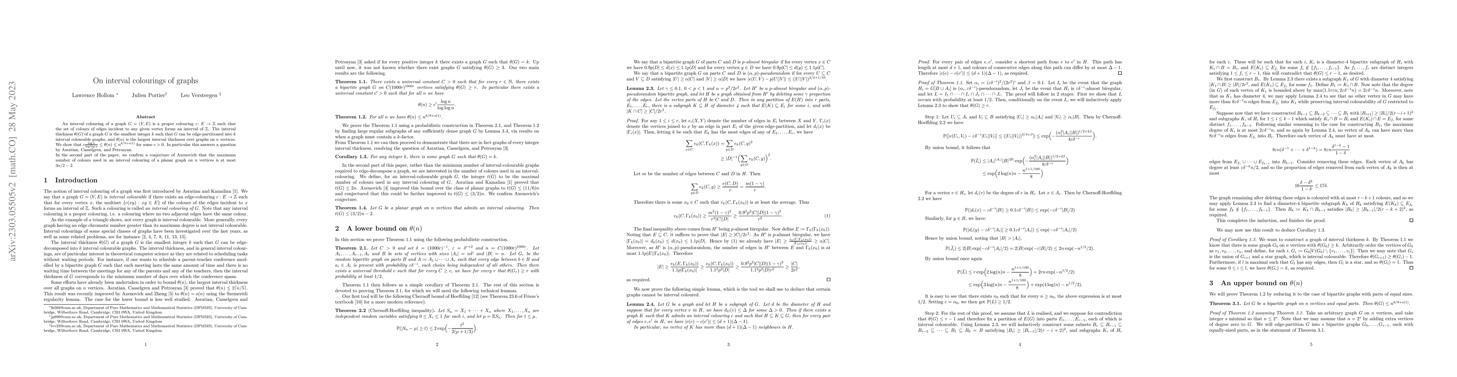 Thumbnail for On interval colourings of graphs