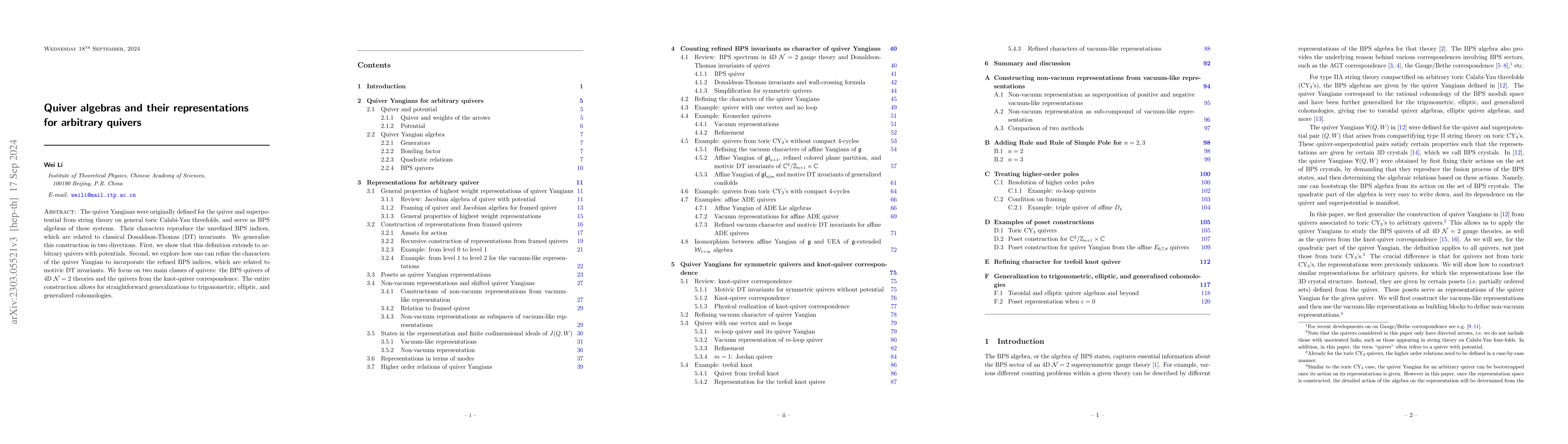 Thumbnail for Quiver algebras and their representations for arbitrary quivers