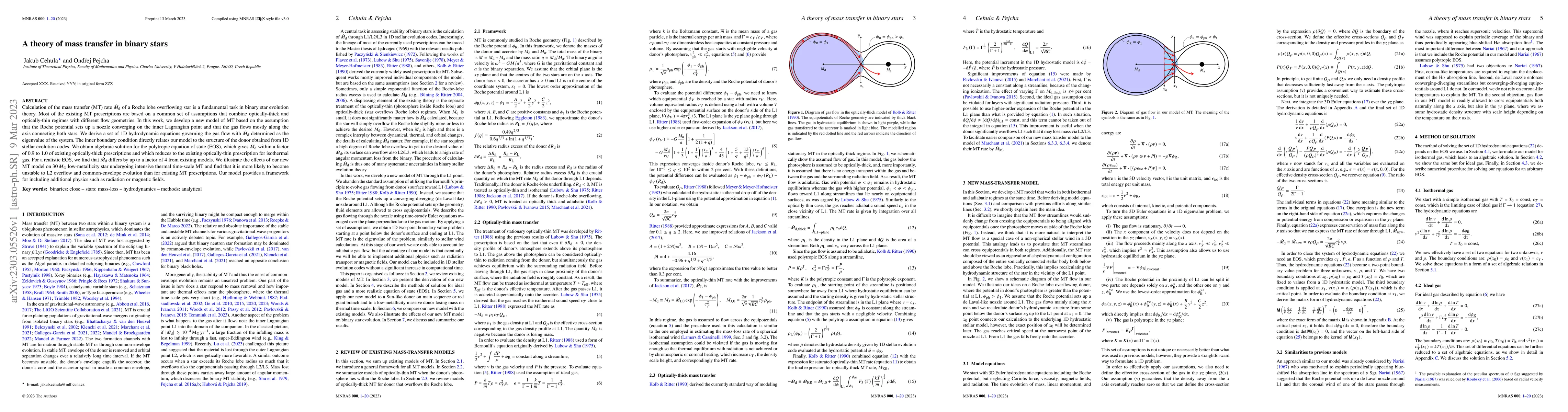 Thumbnail for A theory of mass transfer in binary stars