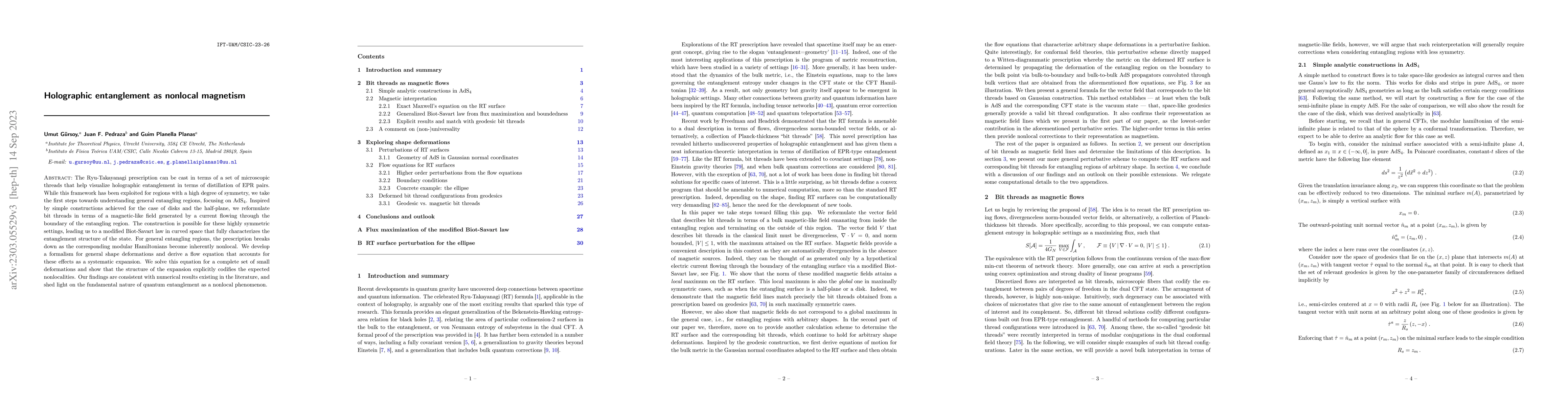 Thumbnail for Holographic entanglement as nonlocal magnetism