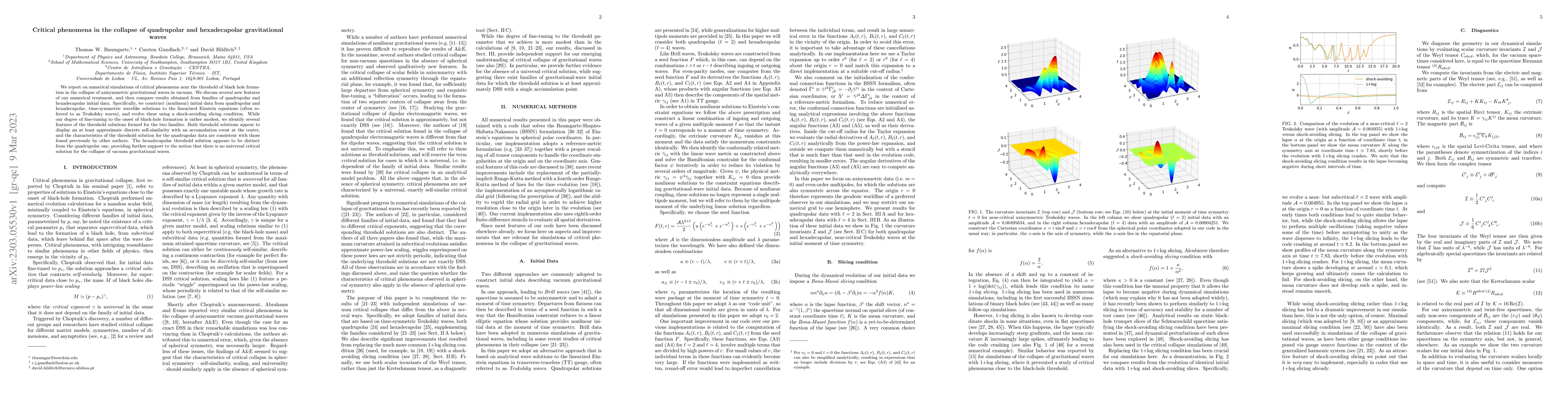 Thumbnail for Critical phenomena in the collapse of quadrupolar and hexadecapolar
  gravitational waves