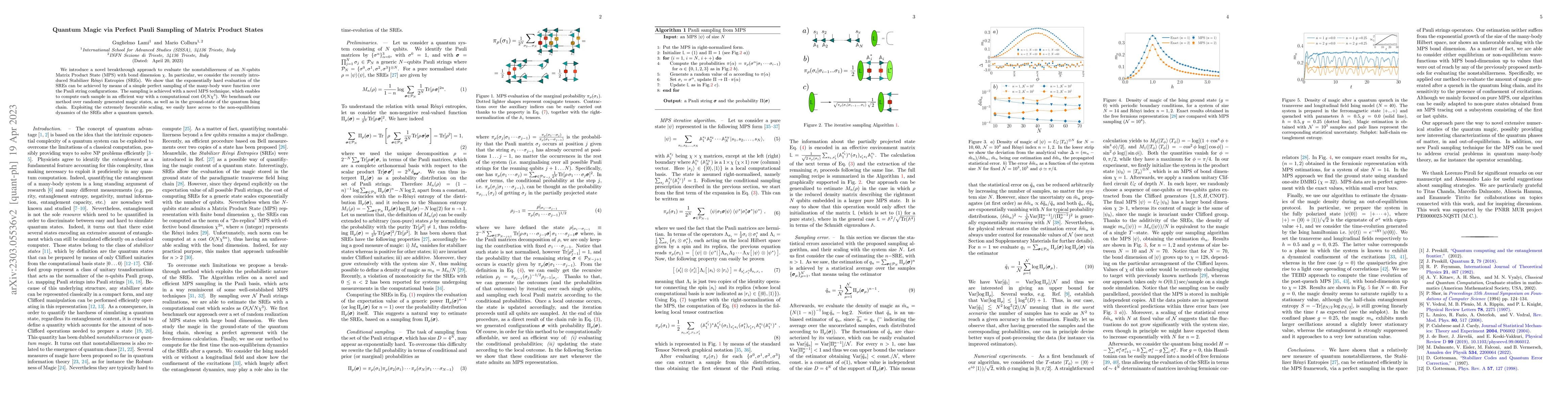 Thumbnail for Quantum Magic via Perfect Pauli Sampling of Matrix Product States