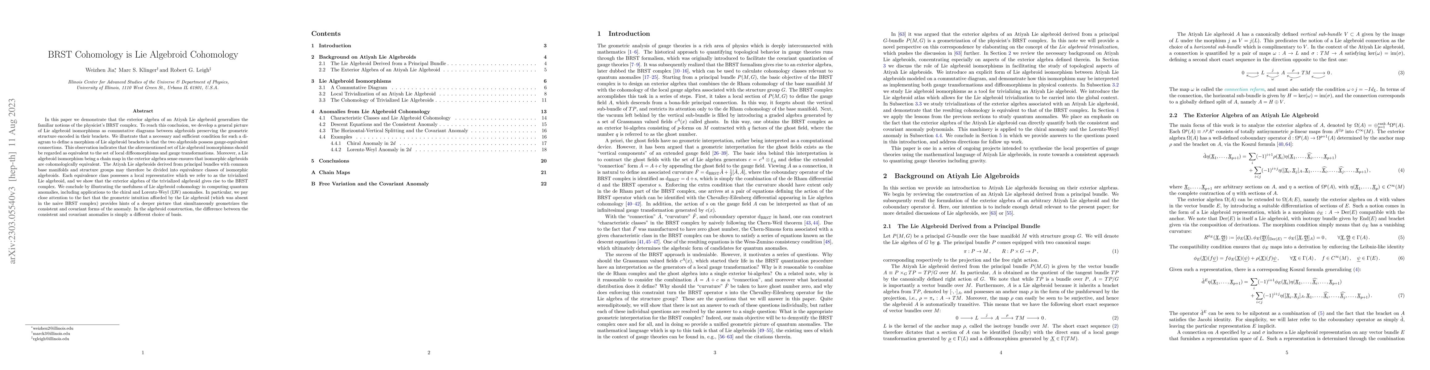 Thumbnail for BRST Cohomology is Lie Algebroid Cohomology