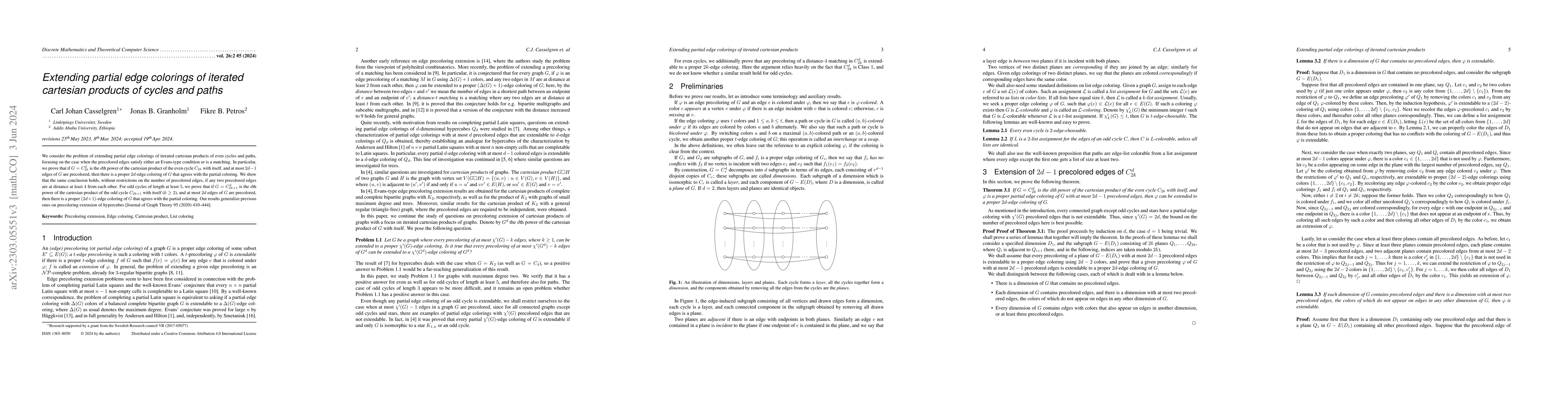 Thumbnail for Extending partial edge colorings of iterated cartesian products of
  cycles and paths