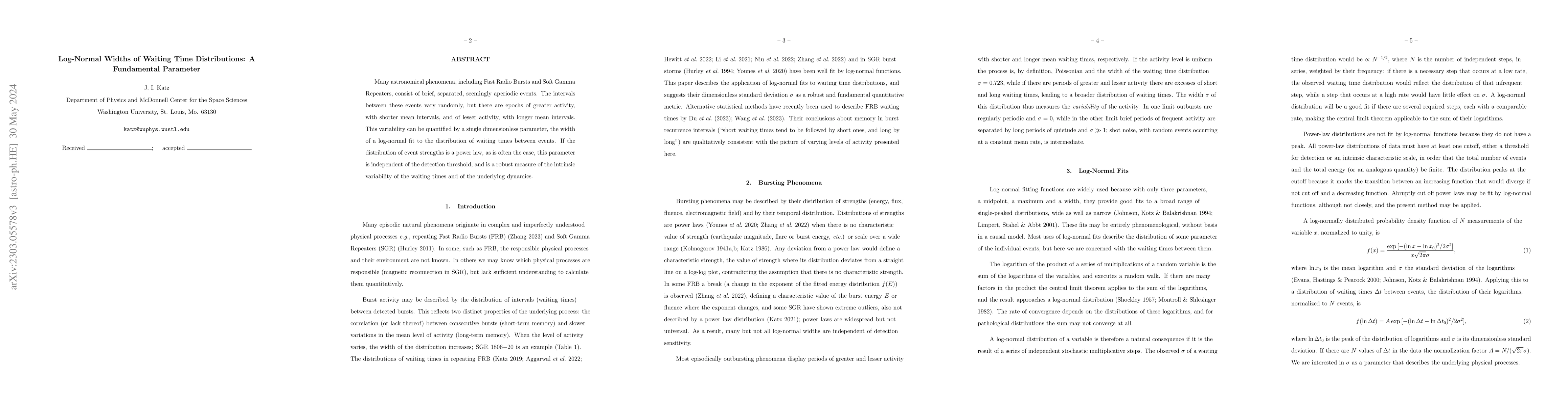 Thumbnail for Log-Normal Waiting Time Widths Characterize Dynamics