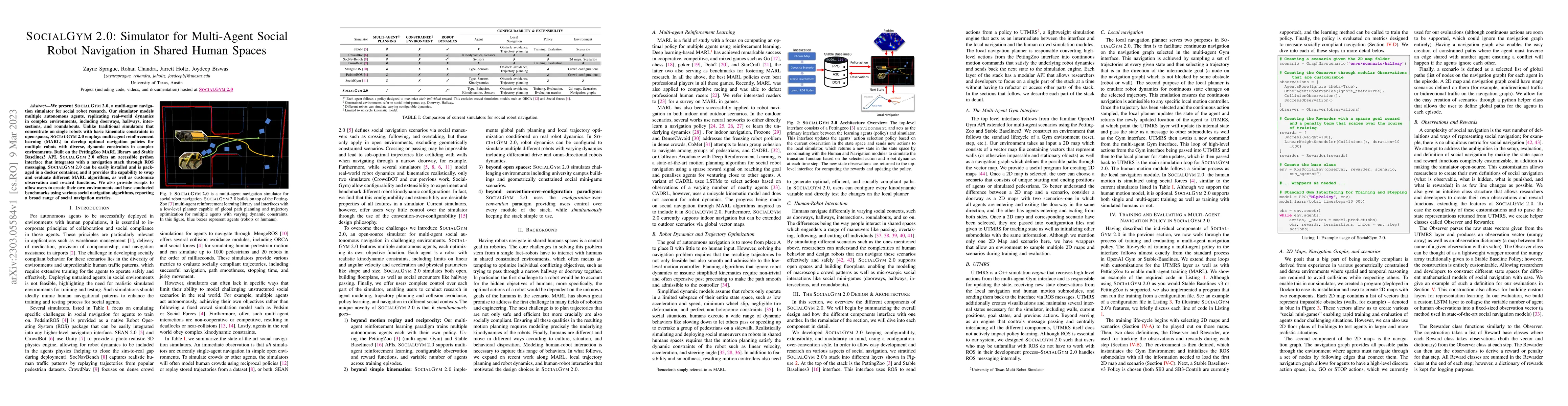 Thumbnail for SOCIALGYM 2.0: Simulator for Multi-Agent Social Robot Navigation in
  Shared Human Spaces