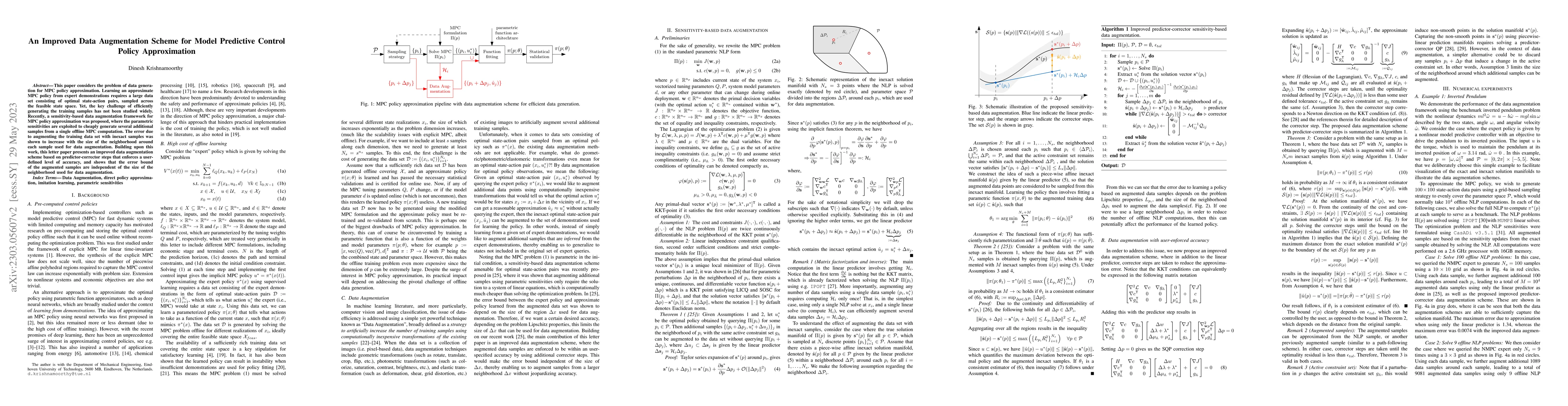 Thumbnail for An Improved Data Augmentation Scheme for Model Predictive Control Policy
  Approximation