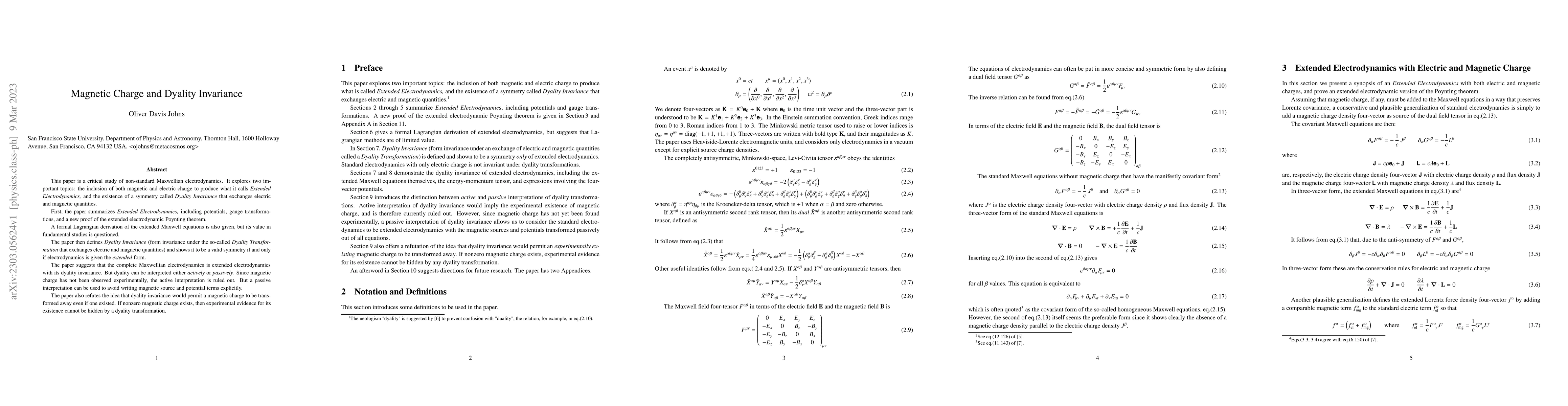 Thumbnail for Magnetic Charge and Dyality Invariance