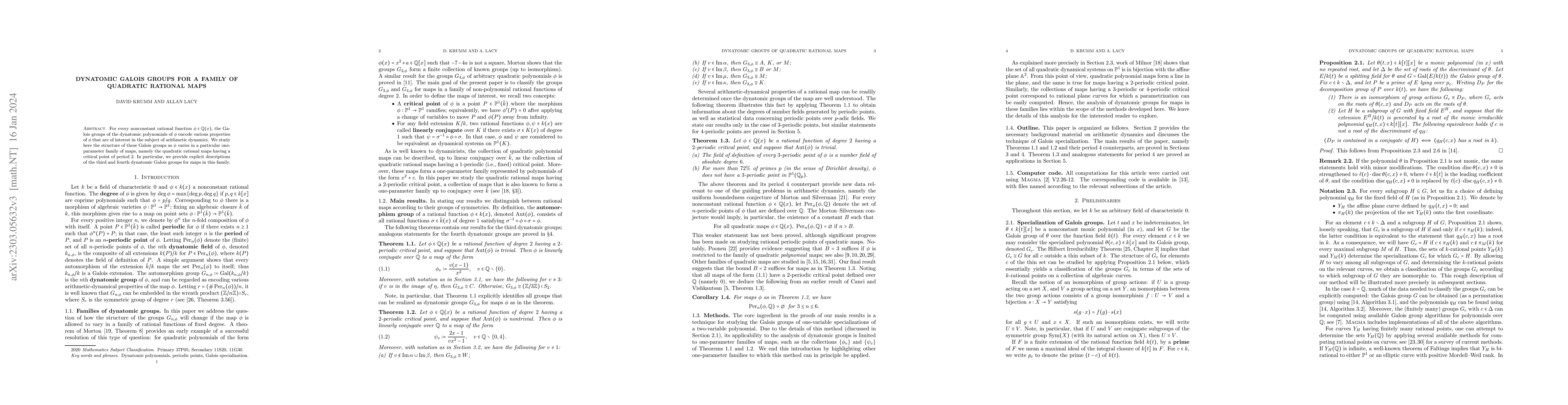 Thumbnail for Dynatomic Galois groups for a family of quadratic rational maps