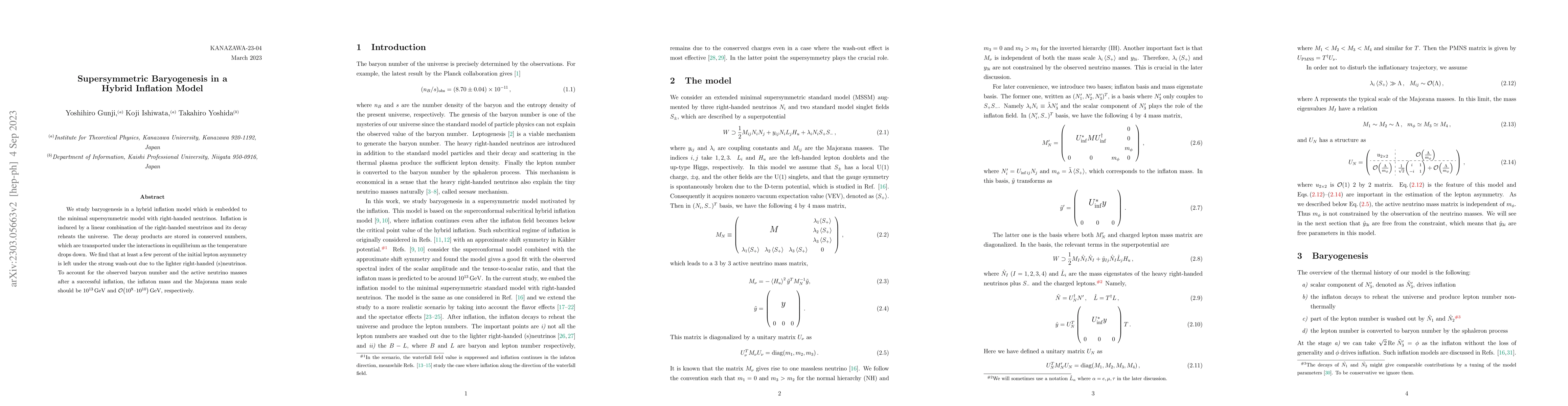 Thumbnail for Supersymmetric Baryogenesis in a Hybrid Inflation Model