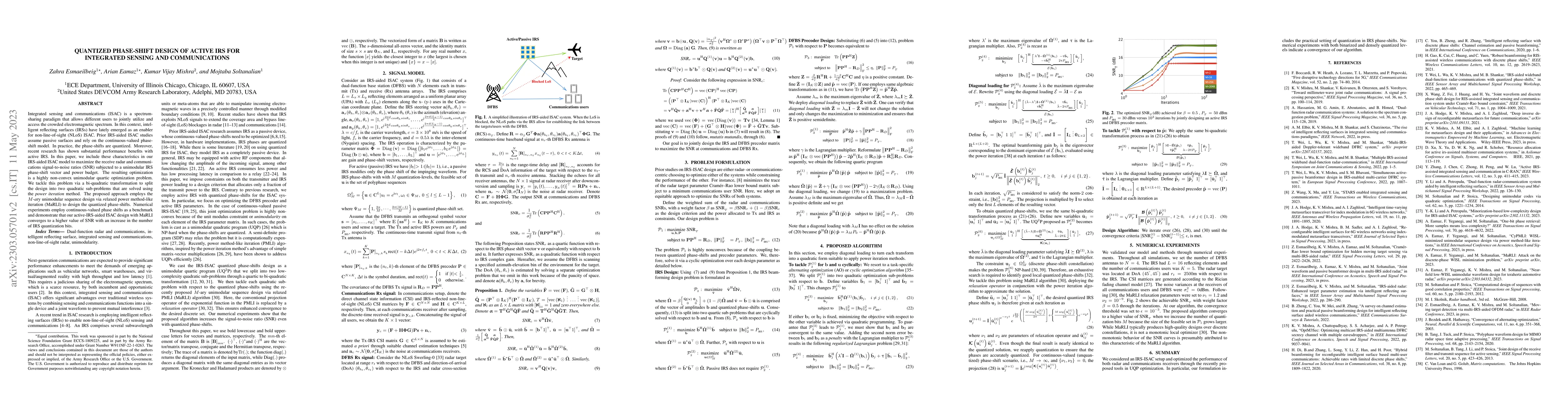 Thumbnail for Quantized Phase-Shift Design of Active IRS for Integrated Sensing and
  Communications