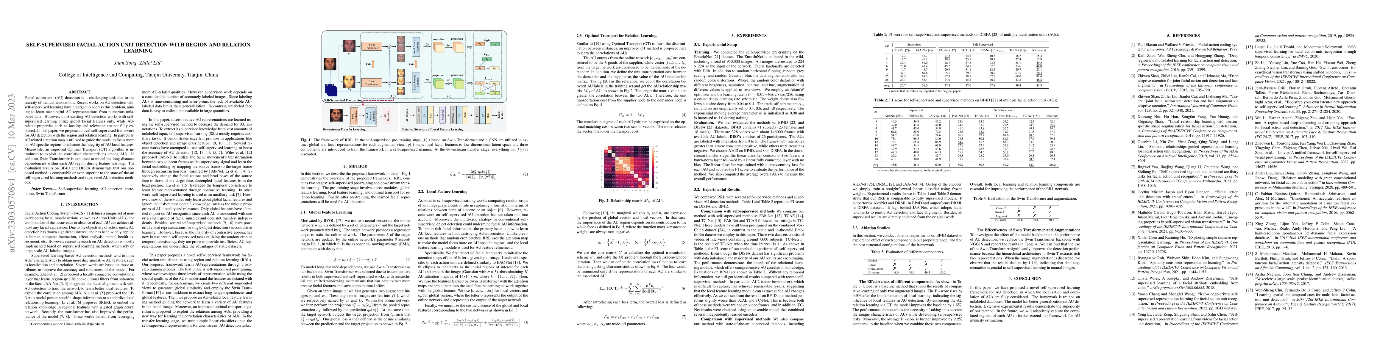Thumbnail for Self-supervised Facial Action Unit Detection with Region and Relation
  Learning