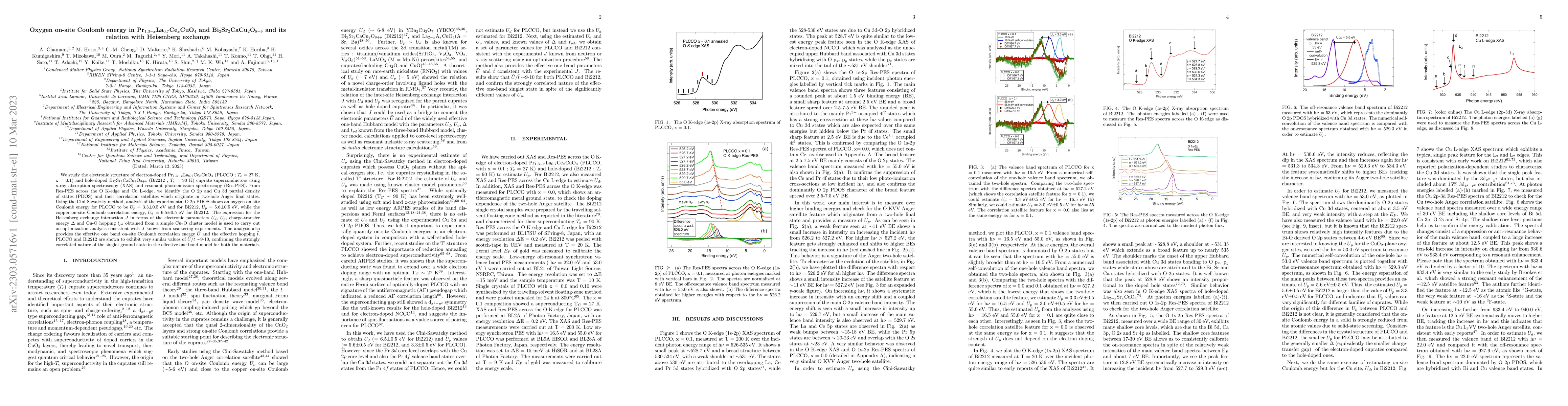 Thumbnail for Oxygen on-site Coulomb energy in Pr$_{1.3-x}$La$_{0.7}$Ce$_x$CuO$_{4}$
  and Bi$_2$Sr$_2$CaCu$_2$O$_{8+\delta}$ and its relation with Heisenberg
  exchange
