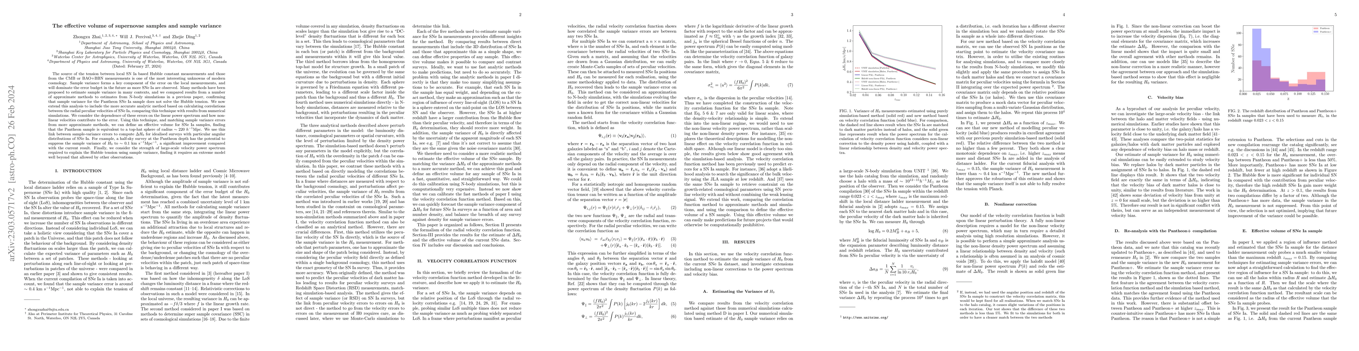 Thumbnail for The effective volume of supernovae samples and sample variance