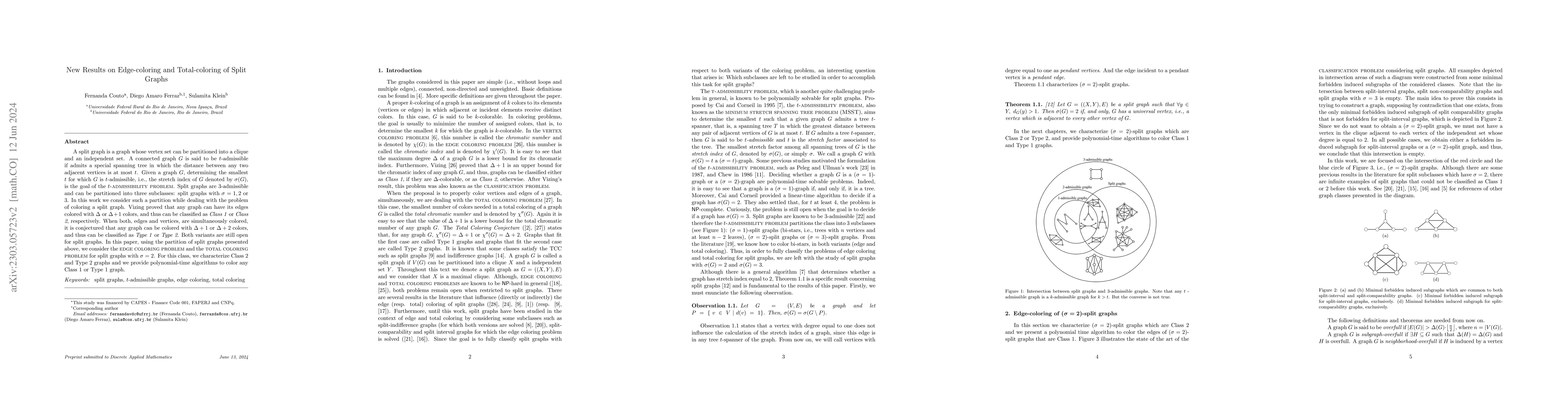 Thumbnail for New Results on Edge-coloring and Total-coloring of Split Graphs