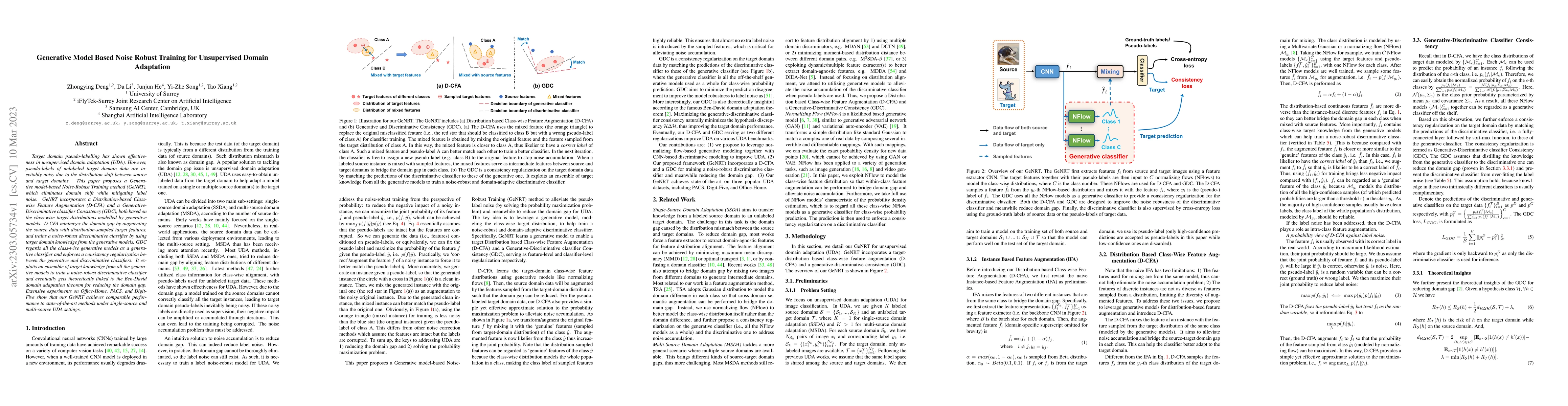 Thumbnail for Generative Model Based Noise Robust Training for Unsupervised Domain
  Adaptation