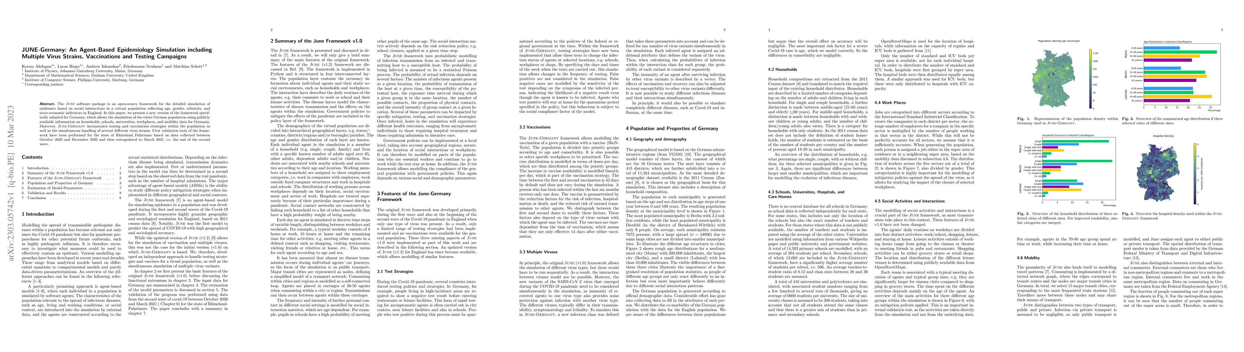 Thumbnail for JUNE-Germany: An Agent-Based Epidemiology Simulation including Multiple
  Virus Strains, Vaccinations and Testing Campaigns