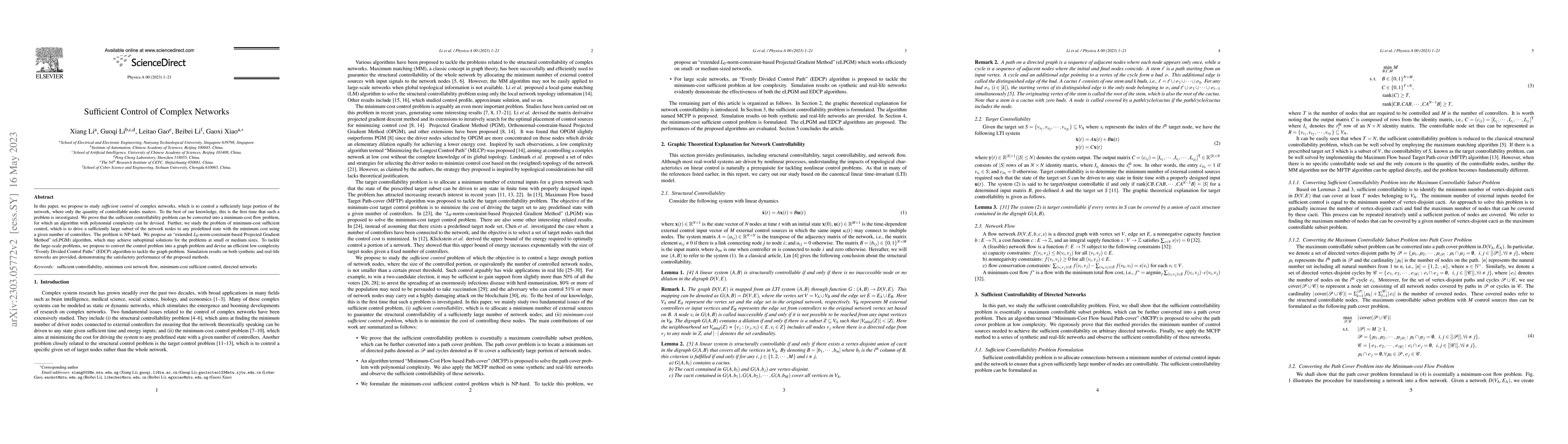 Thumbnail for Sufficient Control of Complex Networks