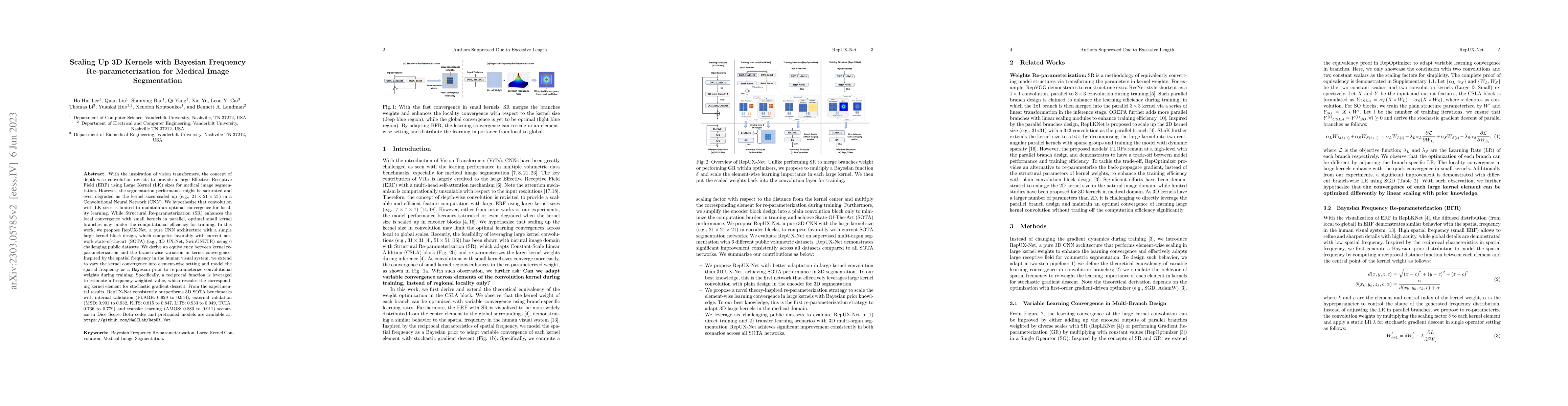 Thumbnail for Scaling Up 3D Kernels with Bayesian Frequency Re-parameterization for
  Medical Image Segmentation