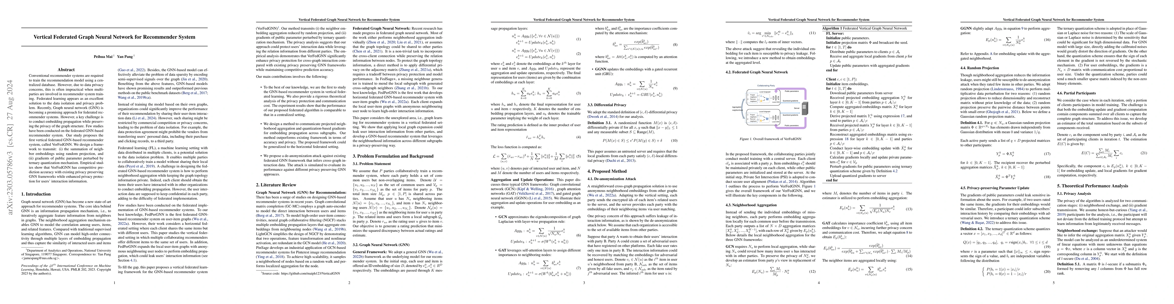 Thumbnail for Vertical Federated Graph Neural Network for Recommender System