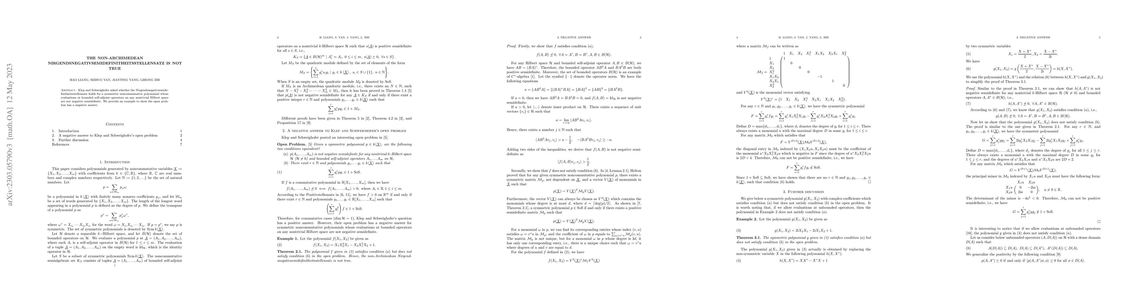 Thumbnail for The non-Archimedean Nirgendsnegativsemidefinitheitsstellensatz is not
  true