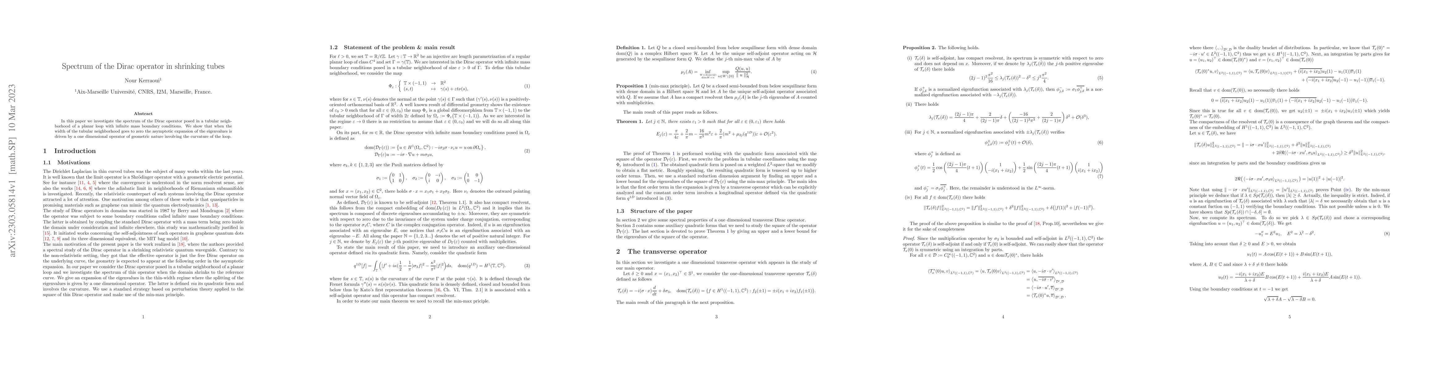 Thumbnail for Spectrum of the Dirac operator in shrinking tubes