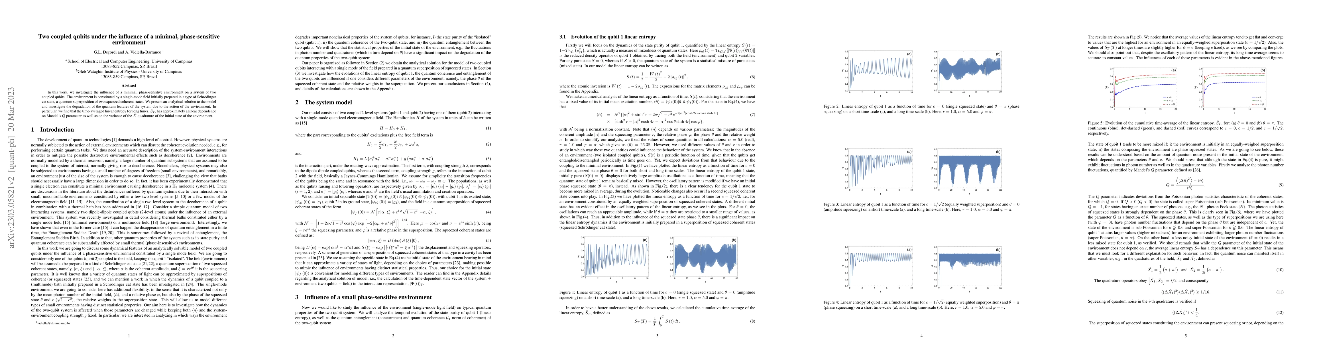 Thumbnail for Two coupled qubits under the influence of a minimal, phase-sensitive
  environment