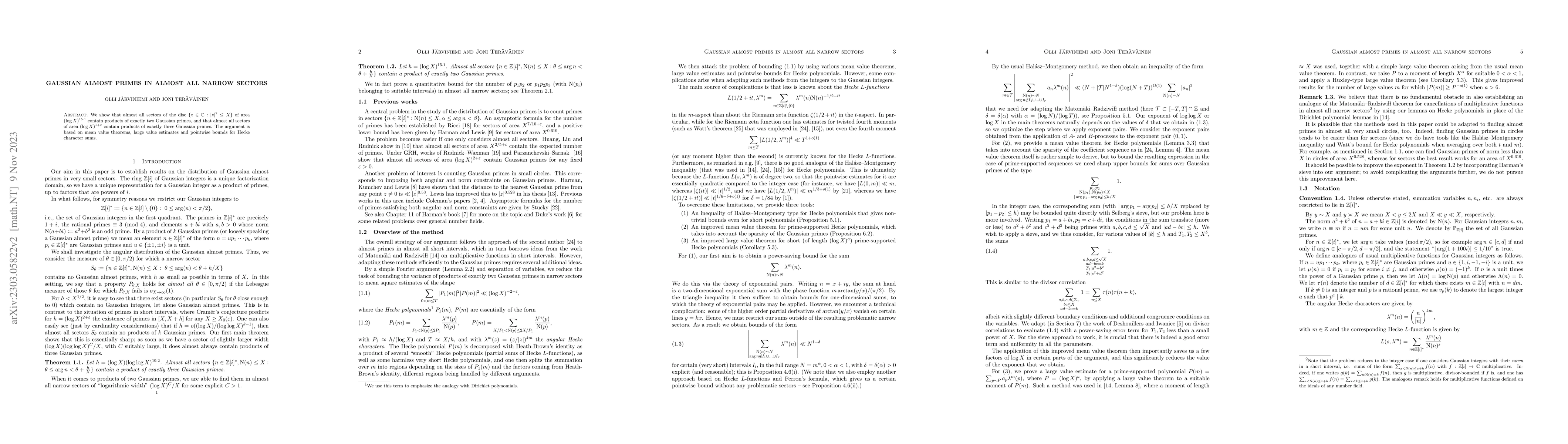 Thumbnail for Gaussian almost primes in almost all narrow sectors