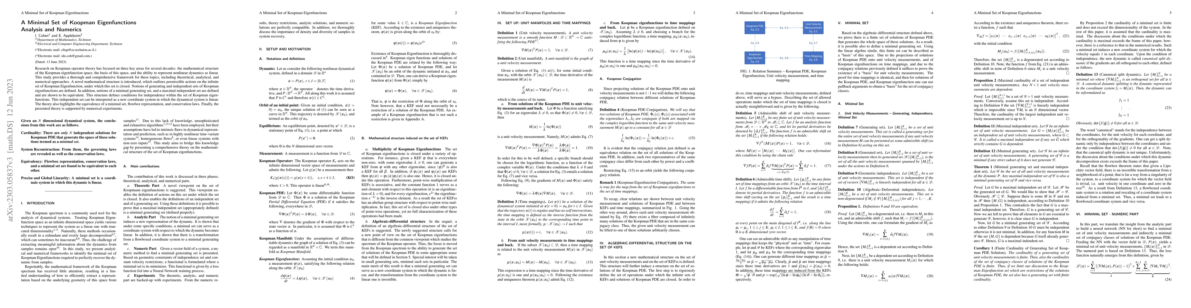 Thumbnail for A Minimal Set of Koopman Eigenfunctions -- Analysis and Numerics