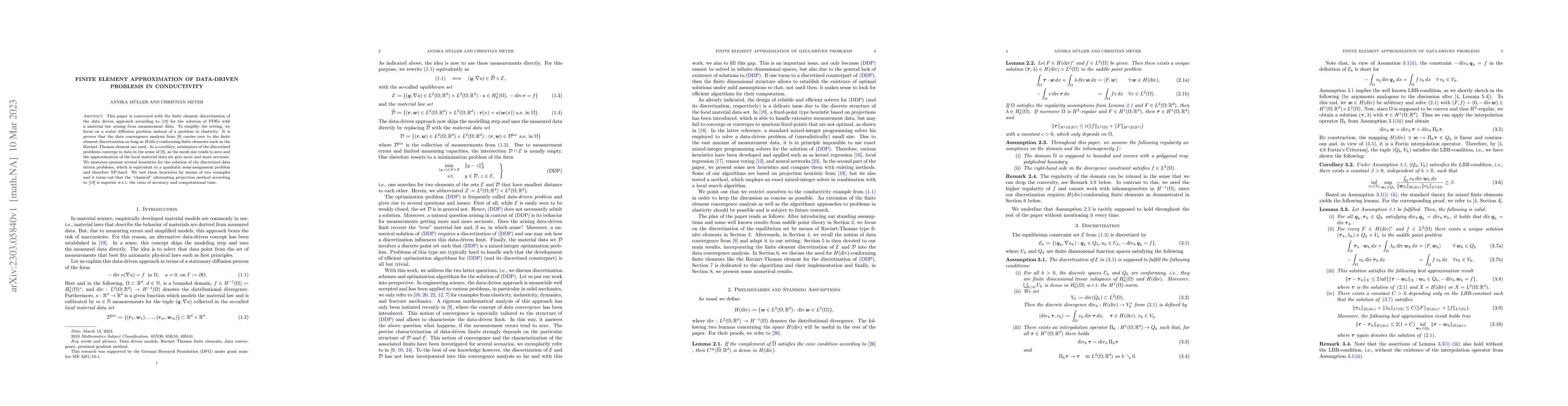 Thumbnail for Finite Element Approximation of Data-Driven Problems in Conductivity